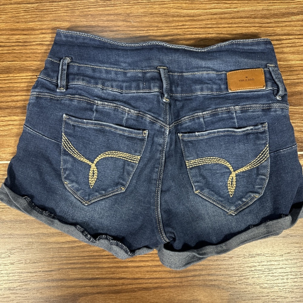 Womens YMI Denim Blue Jean Shorts Size‎ 5/27 Distressed Button Up - Picture 5 of 5